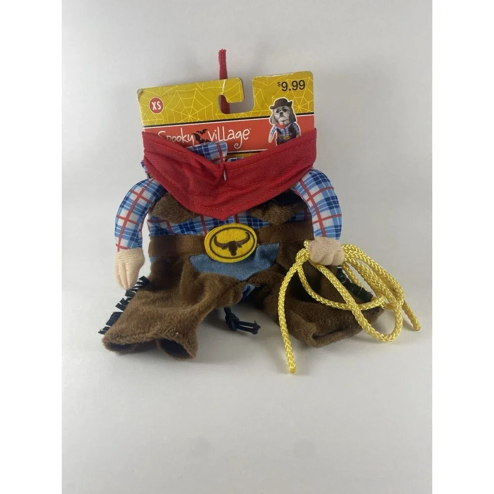 Small Dog Halloween Lot – Cowboy Costume XS & ASPCA Mesh Harness Adjustable